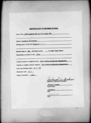 NYS Bill and Veto Jackets: 1992, Chapter 599