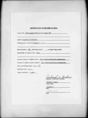 NYS Bill and Veto Jackets: 1992, Chapter 582