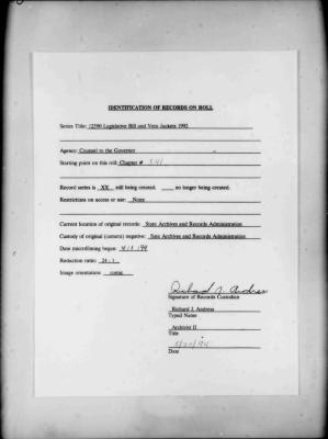 NYS Bill and Veto Jackets: 1992, Chapter 541