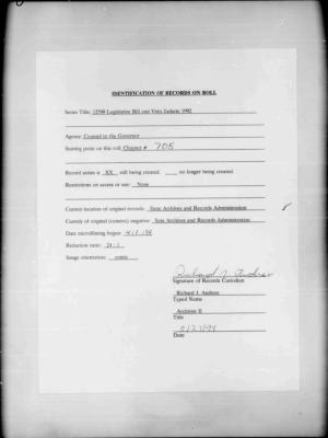 NYS Bill and Veto Jackets: 1992, Chapter 705