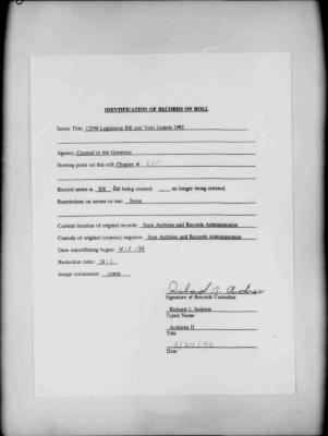 NYS Bill and Veto Jackets: 1992, Chapter 610