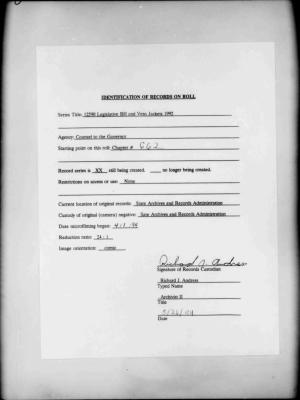 NYS Bill and Veto Jackets: 1992, Chapter 662