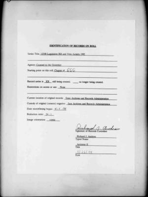 NYS Bill and Veto Jackets: 1992, Chapter 666