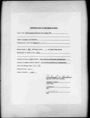 NYS Bill and Veto Jackets: 1992, Chapter 654