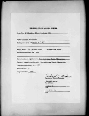 NYS Bill and Veto Jackets: 1992, Chapter 699