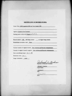 NYS Bill and Veto Jackets: 1992, Chapter 692