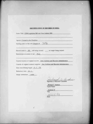 NYS Bill and Veto Jackets: 1992, Chapter 706