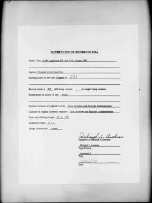NYS Bill and Veto Jackets: 1992, Chapter 681