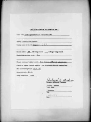NYS Bill and Veto Jackets: 1992, Chapter 672
