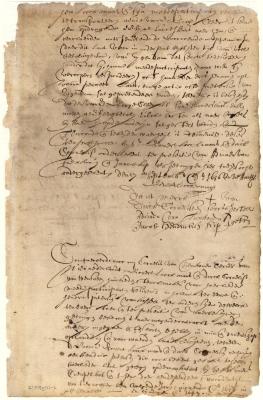 Contract of sale of a parcel of land on the East river on Manhattan island from Govert Loockermans and associates to George Clair