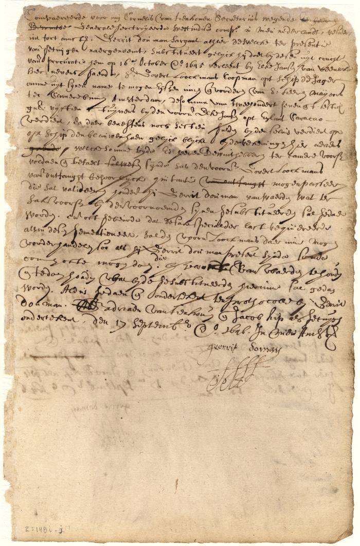Substitution by Gerrit Douman of Govert Loockermans as attorney for Elke Jans to collect money from the West India Company