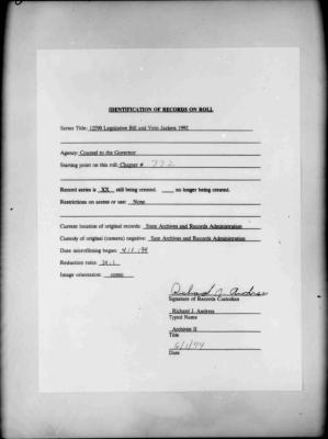 NYS Bill and Veto Jackets: 1992, Chapter 772