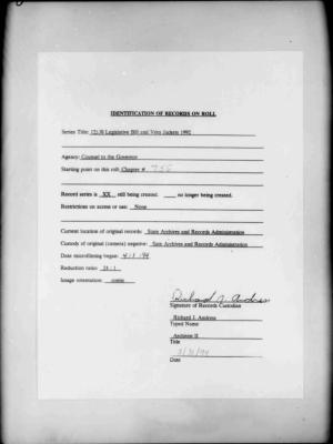 NYS Bill and Veto Jackets: 1992, Chapter 756