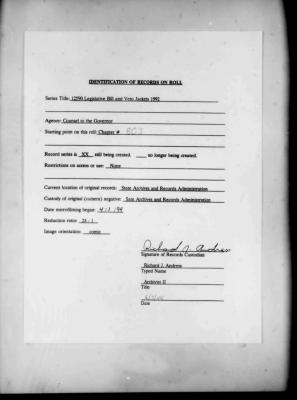 NYS Bill and Veto Jackets: 1992, Chapter 803