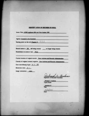 NYS Bill and Veto Jackets: 1992, Chapter 735