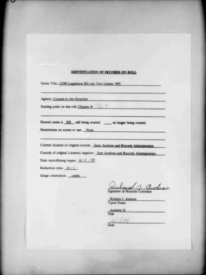 NYS Bill and Veto Jackets: 1992, Chapter 769