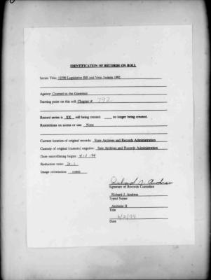 NYS Bill and Veto Jackets: 1992, Chapter 792