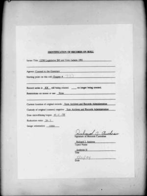 NYS Bill and Veto Jackets: 1992, Chapter 733