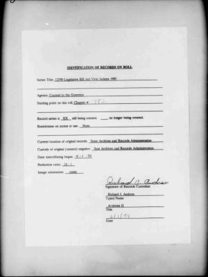 NYS Bill and Veto Jackets: 1992, Chapter 782