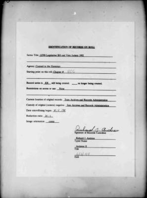 NYS Bill and Veto Jackets: 1992, Chapter 806