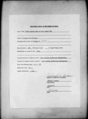 NYS Bill and Veto Jackets: 1992, Chapter 795