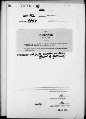 NYS Bill and Veto Jackets: 1992, Veto 15