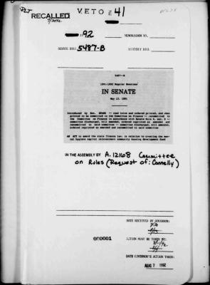 NYS Bill and Veto Jackets: 1992, Veto 41