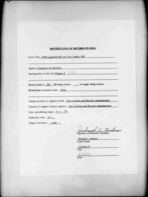 NYS Bill and Veto Jackets: 1992, Chapter 846
