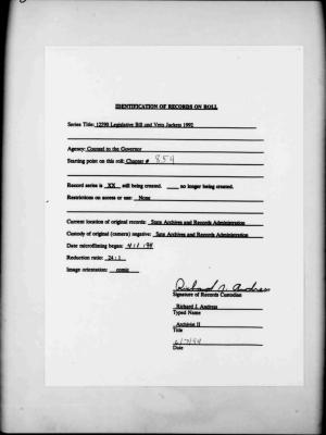 NYS Bill and Veto Jackets: 1992, Chapter 854