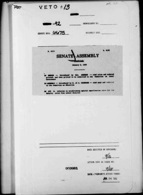 NYS Bill and Veto Jackets: 1992, Veto 13