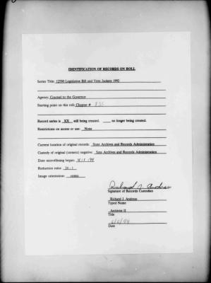 NYS Bill and Veto Jackets: 1992, Chapter 835