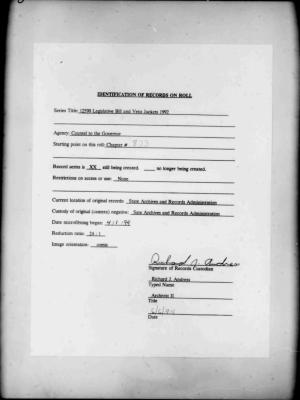 NYS Bill and Veto Jackets: 1992, Chapter 833
