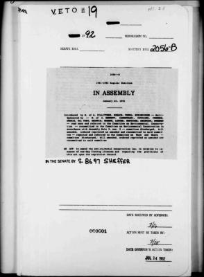 NYS Bill and Veto Jackets: 1992, Veto 19