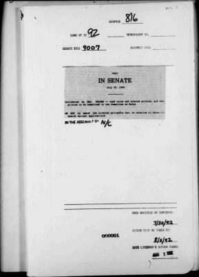NYS Bill and Veto Jackets: 1992, Chapter 816