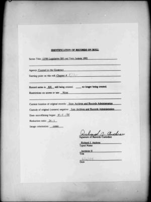 NYS Bill and Veto Jackets: 1992, Chapter 832