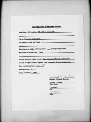 NYS Bill and Veto Jackets: 1992, Veto 12