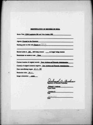 NYS Bill and Veto Jackets: 1992, Chapter 855