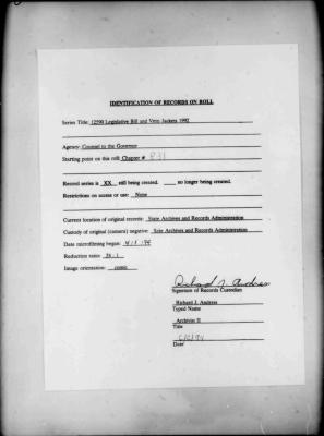 NYS Bill and Veto Jackets: 1992, Chapter 831