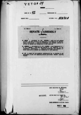 NYS Bill and Veto Jackets: 1992, Veto 39
