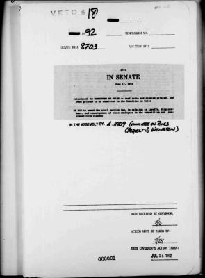 NYS Bill and Veto Jackets: 1992, Veto 18