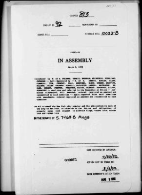 NYS Bill and Veto Jackets: 1992, Chapter 813