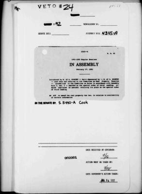 NYS Bill and Veto Jackets: 1992, Veto 24