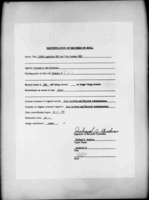 NYS Bill and Veto Jackets: 1992, Chapter 823