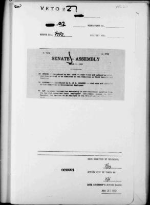 NYS Bill and Veto Jackets: 1992, Veto 27