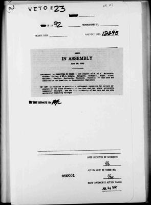 NYS Bill and Veto Jackets: 1992, Veto 23