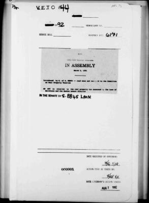 NYS Bill and Veto Jackets: 1992, Veto 44