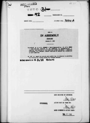 NYS Bill and Veto Jackets: 1992, Veto 31