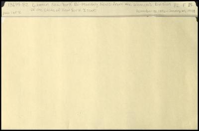 "Women New York" Volume 3, Number 1 related materials
