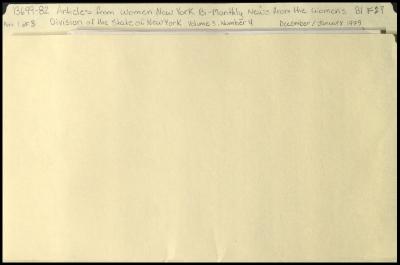 "Women New York" Volume 3, Number 4 related materials