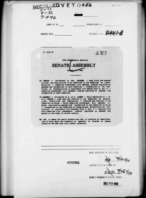 NYS Bill and Veto Jackets: 1992, Veto 56